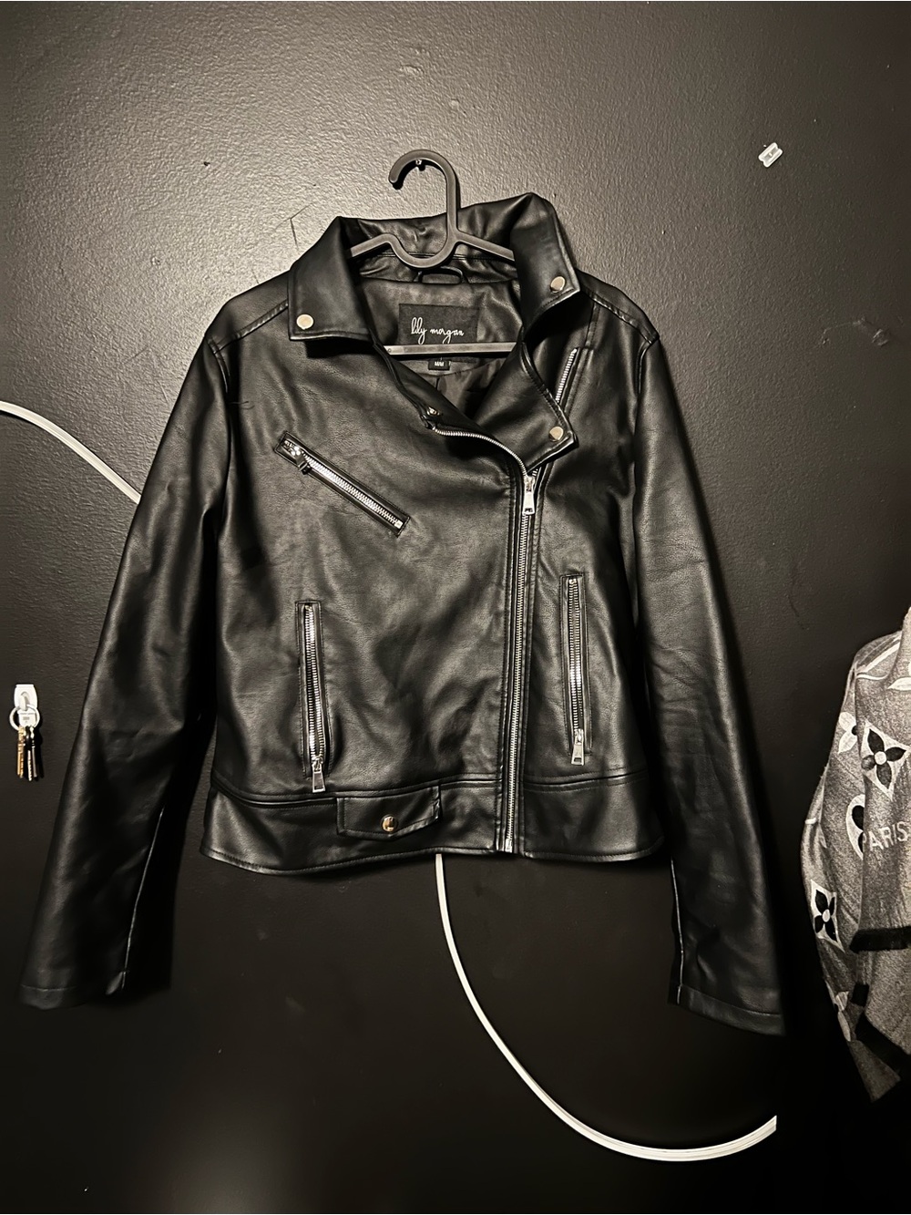 Black faux leather jacket